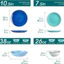vancasso Bonita Stoneware Dinnerware Sets 24 Pieces Service for 6, Hand-Painted Spiral Dishes Set, Ceramic Kitchen Plates and Bowls Sets-Microwave and Dishwasher Safe (Blue,24 Pcs)