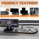 Multifunctional Car Anti-Slip Mat with 360 Rotating Phone Holder 3 in 1 Anti Slip Mat for Car, Dashboard Mat Anti Slip Pad for Car Dashboard Organizer for Sunglasses, Keys