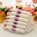 100 Pack Pre Rolled Rose Gold Plastic Silverware Set with Napkins,Disposable Wrapped Heavy Duty Cutlery Set for Wedding Birthday Party-100 Forks,Knives,Spoons,Utensils Set,Plasticware Bulk