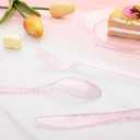 WDF 360 Pink Glitter Plastic Silverware - Disposable Glitter Cutlery - Plastic Silverware inluding 120 Forks, 120 Spoons, 120 Knives for Pink Birthday,Baby Shower,Mother's Day