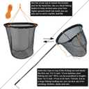 Drasry Large Collapsible Bridge Pier Fishing Net Landing Net with Rod, High Load Aluminum Ring Drop Net for Saltwater and Freshwater Pier Fishing Basket with 49.2 ft. Rope, 31.5 X 31.5 X 29.5"