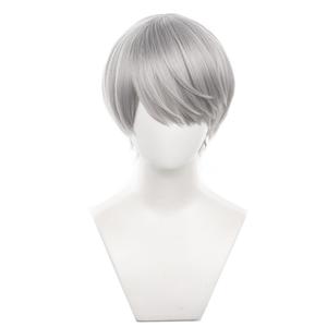 Anime Yu Narukami Wig Gray Bowl-shaped Short Straight Party Hair Halloween Cosplay Props Accessory