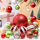 Vercraft 36 Pcs Christmas Ball Ornaments Set Red and Green Christmas Tree Pendants Glittering Plastic Hanging Decorations Lime Green Decor for Xmas Tree Wreath Holiday Party Decorations