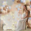 imprsv Baby Shower Decorations Bear Theme: 3FT Light Up Bear for Baby Shower, Large Marquee Bear for Gender Reveal Decorations Party Backdrop Decor, white
