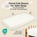 KeaBabies 2-Pack Muslin Crib Sheets for Boys, Girls - 100% Organic Cotton Fitted Baby Crib Mattress Sheet, Soft Breathable Standard Toddler Bed Cover Bedding Set, Neutral, Durable 52x28 (Soft White)