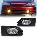 Fog Lights Assembly Compatible With HONDA Civic 2/4DR 2001-2003 Included Switch And Wiring Kit OEM Part Number:08V31S5D1M101, 08V31S5D1M102(Clear Lens)