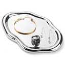 CESTATIVO Jewelry Dish Tray, Ring Dish, Ceramic Trinket Small Key Mother's Day, Christmas, Thanksgiving, Birthday Gift for Mother Daughter Friends Silver