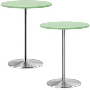 2 Pack Elastic Small Round Fitted Tablecloths for 30 Inches Cocktail Table Topper Cap Waterproof Picnic Table Cover Stretch Washable Folding Spandex Tablecloth for Camping Bar Pub Parties (Sage Green)