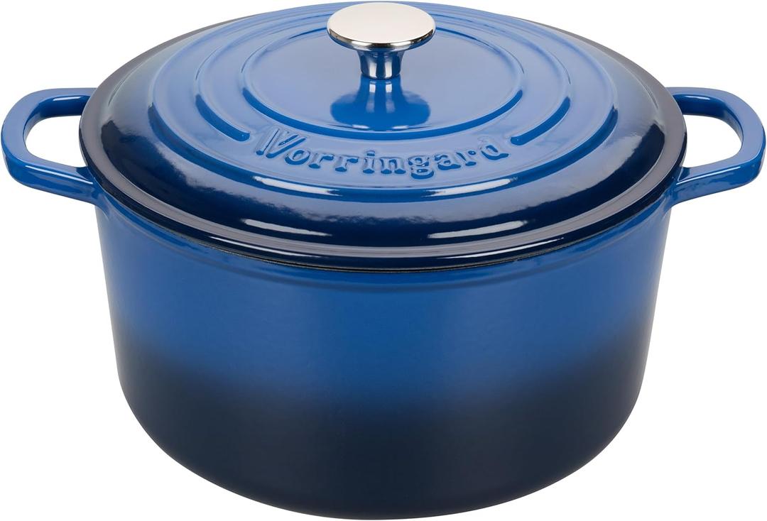 Enameled Cast Iron Dutch Oven Pot with Lid, for Sourdough Bread Baking, Round Dutch Ovens, 4.5 Quart, Blue