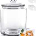 Masthome Large Glass Jar, 1 Gallon Glass Jar with Lid, Airtight,Dishwasher Safe,Wide Mouth Storage Canister for Pasta, Flour, Nuts, Cookies, & More-Send 15 Food Storage Bags