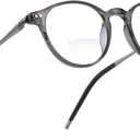 Exquisite Round Ultralight Bifocal Reading Glasses Women Men Durable Blue Light Blocking Anti EyeStrain/UV Computer Readers Spring Hinge 2.5 Grey