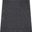 Front Door Mat Indoor Outdoor, 48" x 36" Non Slip Welcome Doormat for Entryway, Heavy Duty Low Profile Entrance Rug for High Traffic Areas, Patio, Outside Entry, Yard, Porch Waterproof (Black Square Mesh)