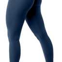 Unthewe Naked-Feel No Front Seam Leggings for Women - High Waisted Buttery Soft Workout Yoga Pants 25", Blue, Medium