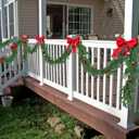 Hananona 9 Ft 2 Pcs Artificial Norfolk Pine Garlands, Realistic Pine Garland, Green Artificial Greenery Garland for Table, Mantle, Wall, Indoor, Outdoor Winter Christmas Decorations (2, 9 FT)