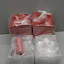 Outus 100 Pack Fall Thanksgiving Charcuterie Boxes with Clear Lids Paper Food Containers Cake Take out Bakery Boxes with Gift Tags Rope for Desserts Sandwich Strawberry(Red, White, Small, Christmas)