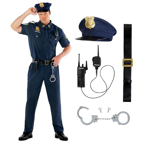 Morph Police Costume Men, Cop Outfit Men, Police Costume Adult, Halloween Costumes For Adults, Large