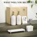 Cisily Kitchen Soap Dispenser Set Comes with Ceramics Sponge Holder, Gold Pumps, and Instant Dry Tray, Hand and Dish Soap Dispenser Set (4, Gold + White + Sponge Holder)
