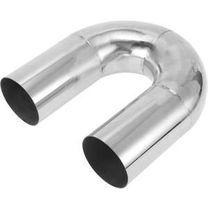Motoforti 76mm/3" OD 180 Degree U-Bend Tube T304 Stainless Steel Mandrel Exhaust Pipe DIY Custom Car Modified Exhaust Pipe Tubing Piping 200mm/7.87" Leg Length Silver Tone