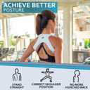 Upper Back Posture and Neck Hump Corrector - for Women and Men - Support Brace and Straightener for Pain Relief - Rounded Shoulder and Buffalo Hunchback Alignment - Discreet Under Clothes - White