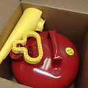 Eagle 2.5 Gallon Type I Red Safety Gas Can for Gasoline with Flame Arrester, Self-Closing Lid, and F-15 Funnel, Made in the USA, Galvanized Steel Flammable Storage Can, UI25FS