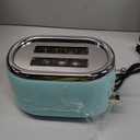MELLERHOME Retro Toaster 2 Slice, 7 Browning Levels, 3 Functions (Reheat, Defrost, Cancel), Stainless Steel Features, Removable Crumb Tray, Under Base Cord Storage, Turquoise