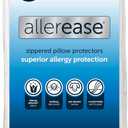 Set of 4 Standard/Queen AllerEase Pillow Protectors - Moisture Wicking, Advanced Allergy Protection - Premium Polyester, Zippered Protectors