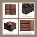 THYOI Premium Deck Tiles, Patio Flooring - Outdoor Waterproof Acacia Wood Tiles for All Weather Use - Balcony, Backyard, Indoor & Outdoor (Square Ft) (10, Dark Brown, 12S)