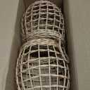 Elsjoy Set of 2 Hanging Onion Basket, Wall Mount Small Wicker Baskets for Food Storage, Woven Rattan Basket for Kitchen, Pantry, Home Decor