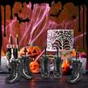 Hoolerry 24 Pack Halloween Witch Shoes Cup with Straw and Lids Witch Party Favors 10 oz Reusable Plastic Black Boots Cups for Birthday Halloween Themed Party Supplies Decoration Gifts