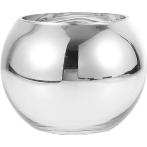DECHOUS Silver Round Flower Vase Modern Vase Centerpieces for Desktop Floral Arrangement Decorative Flower Holder for Living Room Bedroom Kitchen, 6 Inch