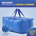 Extra Large Moving Bags - 8-Pack Heavy Duty Storage Duffel - Sturdy Backpack Straps Handles, Zippers - Reusable Moving Storage Bags for Clothes - Folding Collapsible Storage Tote Bag Set  Blue