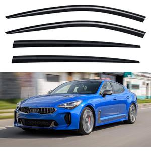 Window Visors Rain Guards for 2017-2023 Kia Stinger, Out-Channel Window Vent Wind Deflectors Visors Shades for 17 18 19 20 21 22 23 Kia Stinger
