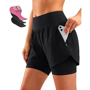 Bikewa Women's Mountain Bike Shorts 4D Padded Cycling Riding Biking Bicycle Biker Cycle Shorts for Women Zipper Pockets.XXL