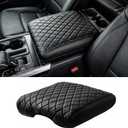 FREESOO Center Console Armrest Cover for Ford F150 2021 2022 2023 2024 2025 2026, Armrest Lid Leather Protector and Middle Console Cushion Interior Accessories, Black (Bucket Seat Only)