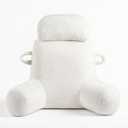 32" X-Large Reading Pillow for Sitting Up in Bed & Post-Surgery Recovery - Super Soft Adjustable Neck Roll Backrest Pillow, Washable Cover for Adults, Watching TV/Gaming (White)