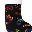 Personalized Video Games Christmas Stockings Large 18" Xmas Stockings Fireplace Hanging Stockings for Family Christmas Decorations