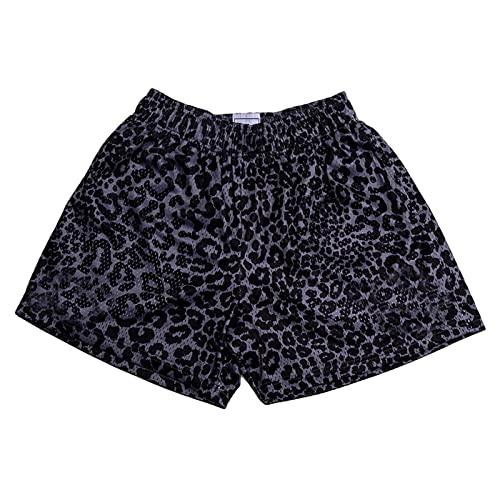 DIOTSR Mens Graphic Shorts Cool Streetwear Flat Front Shorts Workout Gym Athletic Shorts with Pockets,Large,Leopard Print Black Large