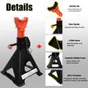 YATOINTO Upgraded Jack Stands 6 Ton (13,200 LBs) with 2 Crossbars and Double Pin Locking,Car Jack Stands 15.35"-22.05" Adjustable with Rubber Pads for Trucks,Home,Garage, SUV,Car,UTV/ATV,1 Pair