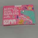 ARTISTRO 72 Acrylic Paint Markers for Fabric, Rocks, Paper, Wood, Canvas, Glass, DIY - Safe for Kids Dual Tip Acrylic Paint Pens (Dual Tip Dot + Brush, 72)