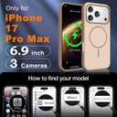 for iPhone 17 Pro Max Case, [Compatible with Mag-Safe] [Anti-Slip Edge Design] [Military Drop Protection] Heavy Duty Shockproof Hard Back Protective Phone Case - Beige