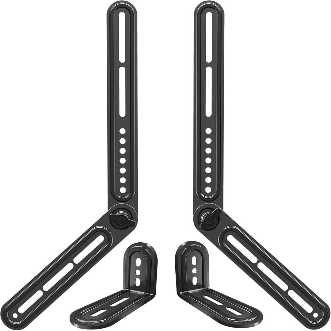 Mounting Dream Soundbar Mount Bracket for Mounting Above or Under TV Fits Most of Sound Bars Up to 15 Lbs, with Detachable Long Extension Plates MD5420 (Black)