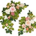 WEIERYUE (Pack of 2 Artificial Flowers Decorations, Wedding Flowers, Wedding, Banquet, Party, Reception Entrance Welcome Sign and Background Decoration (Champagne）