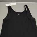 CRZ YOGA Womens Butterluxe Double Lined Workout Tank Tops Scoop Neck Racerback Cropped Casual Sleeveless Shirt (Black)