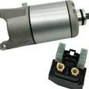 Starter Motor & Solenoid Relay fit for Yamaha YFM35 YFM350 Grizzly 350 07-14| Wolverine 350 06-09| Bruin 350 04-06| YZF600R 00-07, Replace 18757 SMU0269 3HE-81890-00-00 3HE-81800-00-00
