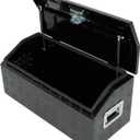 EASYBERG 30 Inch Aluminum Trailer Tongue Tool Box for Truck Pickup ATV Flatbed RV Storage Box,5 Bar Trailer Tool Box Storage Organizer with Dome Lid, Handle, Lock & 2 Keys, Black