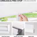 LazBlinds No Drill Zebra Blinds for French Door, Cordless Blinds for Door with 27" Covering Width, Small Gap Design Light Filtering Sheer Shades for Indoor Windows, 27 5/8" W x 72" L, White, 1 Panel