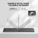 Foldable & Folding Wireless Keyboard Set Combo for iPad, Transparent Bluetooth Typepad & Mouse, Compatible with iOS, Windows, Android, Smartphones, Laptops, etc.