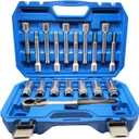 18PCS Suspension Shock Absorber Strut Nut Removal Tool Socket Set, 1/2 inch Steering Hub Shock Absorber Ratchet and Wrench Set, Shock Strut Installation Removal Tool Kit for All Vehicles