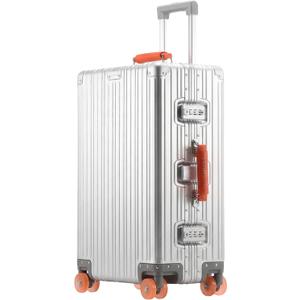 29 inch Aluminium Zipperless Suitcase, Full Aluminum Hard Shell Check-in Suitcase, 29 Inch 100% Aluminum Hard Shell Luggage with PU Wheels,Aluminium Huge Luggage with TSA Locks(Silver)