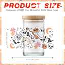 2 x 8 Sheet UV Dtf Cup Wraps for 16 Oz Glass Cups Halloween Waterproof UV Dtf Transfers Ready to Press Stickers Rub on Transfers for Crafts Wrap Decals for Tumblers Mugs Wood Car Decor -Funny Pink Ghost